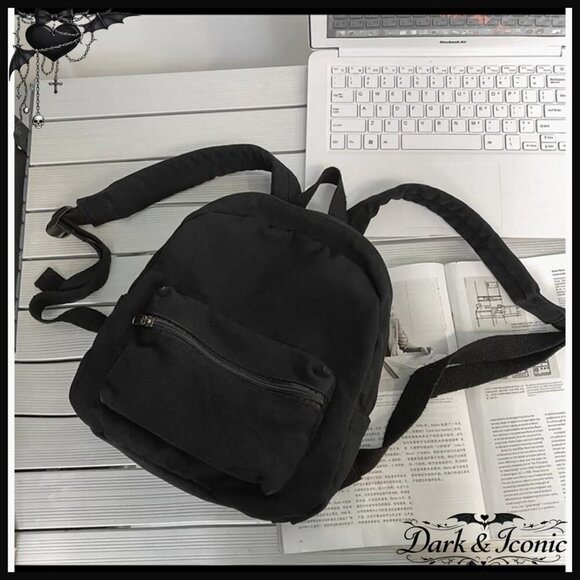 Mini Canvas Backpack Purse with Multiple Pockets for Women & Teens